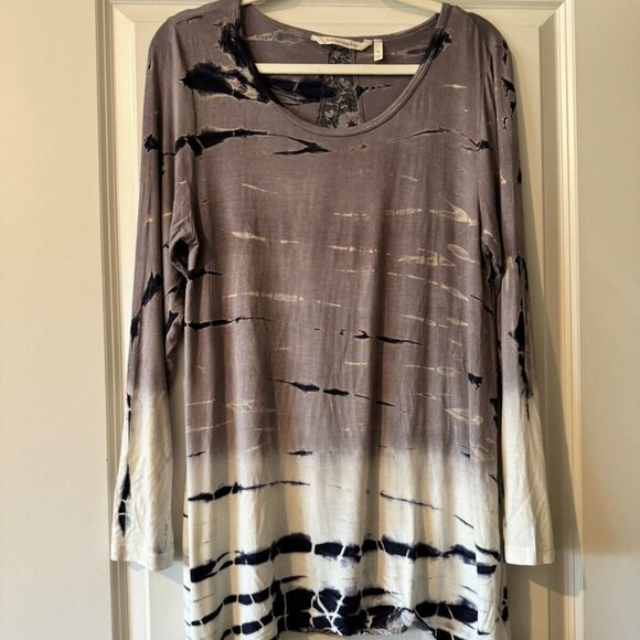 Soft Surroundings Tie Die Stretch Swing Long Sleeve Women's Size Medium EUC - Picture 1 of 4